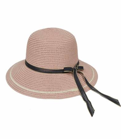 Stylowy kapelusz plażowy słomkowy wstążka